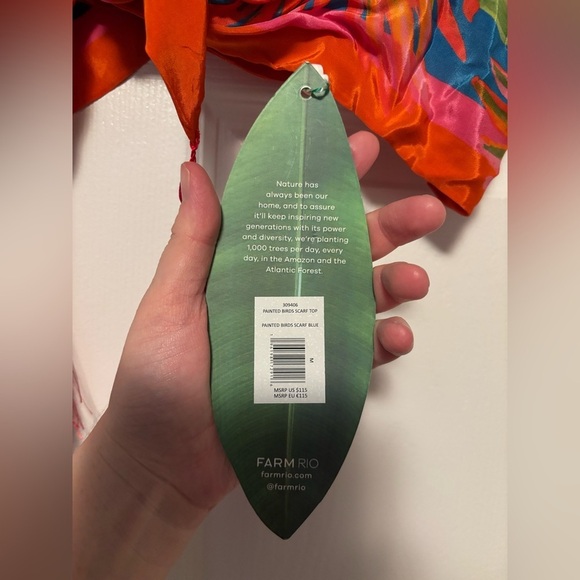 Farm Rio Painted Bird Scarf Top Crop Top NWT - Picture 7 of 12